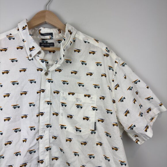 Men's Eddie Bauer Print Short Sleeve Button-Down Shirt, Size XXL - Picture 3 of 7